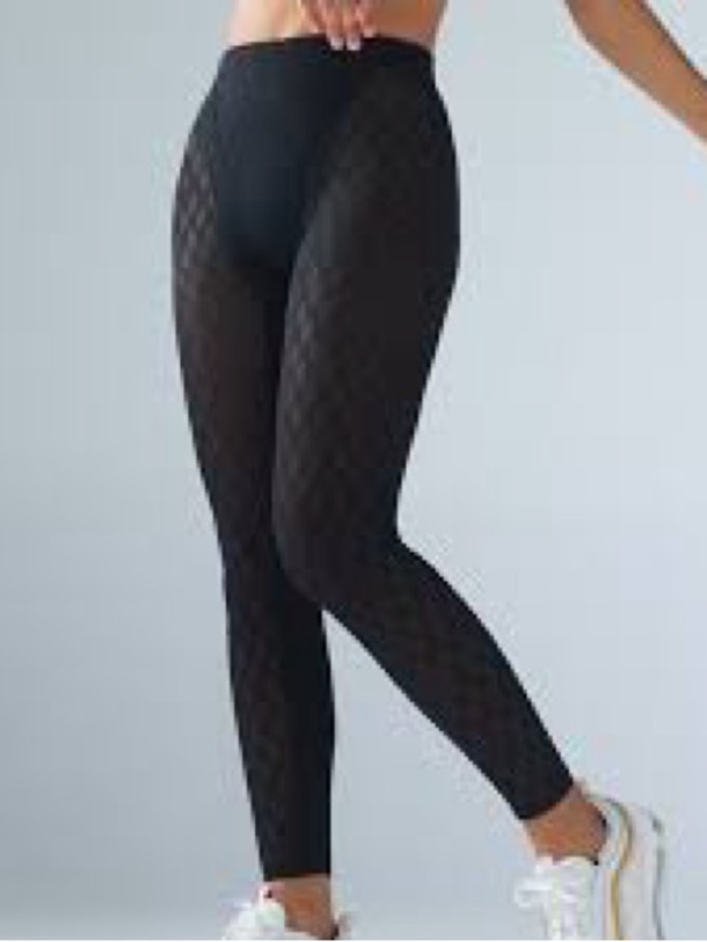 Savage X Fenty Black Quilted Mesh High-Rise Leggings
